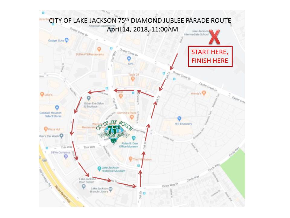 75th DIAMOND JUBILEE Parade Route